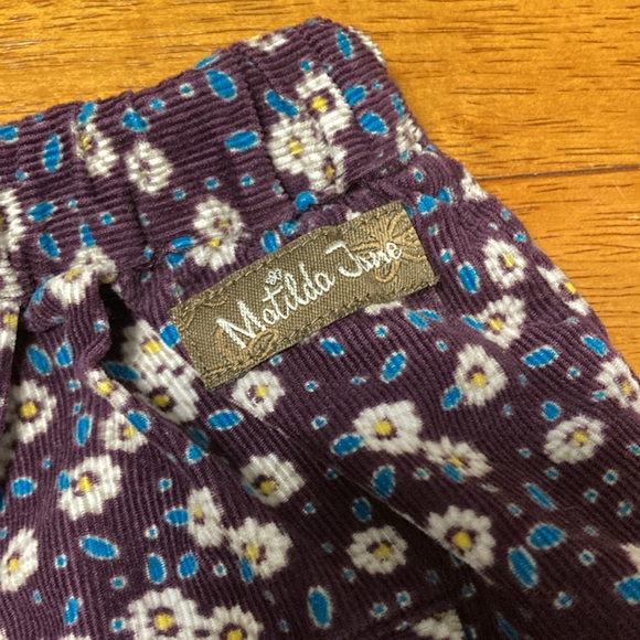 Matilda Jane Girls Size 8 Friends Forever Shelby Corduroy Floral Shorts Purple - Picture 7 of 10